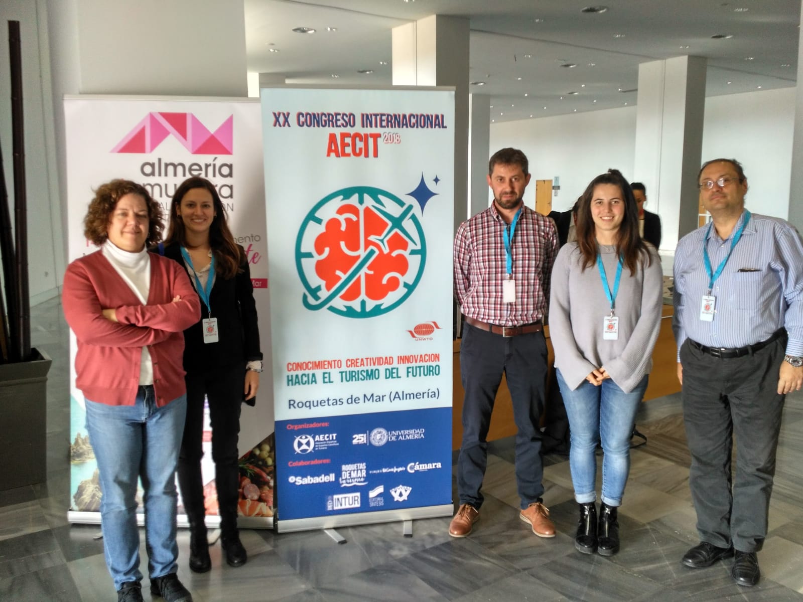 Miembros del equipo de la Universidad Complutense en el XX Congreso Internacional AECIT (Roquetas de Mar, 21-23 de noviembre 2018)